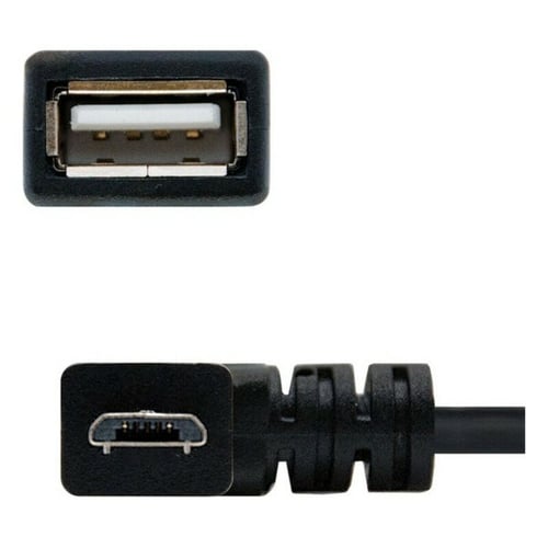 USB 2.0 A til USB B-kabel NANOCABLE 10.01.3600 15 cm Han-stik/hun-stik Sort_2