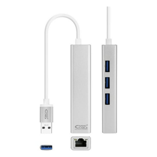 USB 3.0 Gigabit Ethernet adapter NANOCABLE 10.03.0403 Sølvfarvet_3