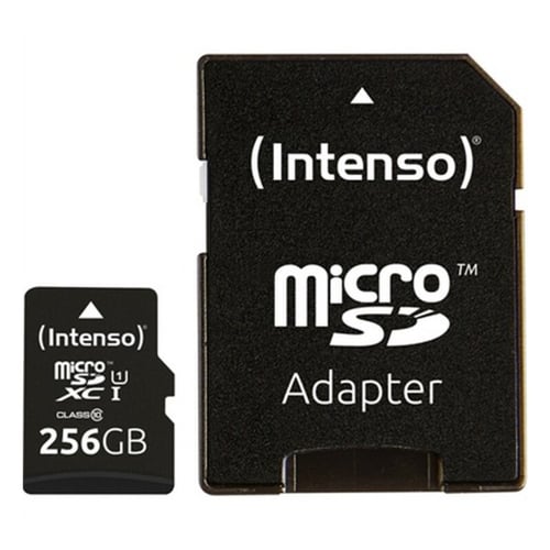 Mikro-SD Minnekort med Adapter INTENSO 3423492 256 GB Svart | Nemdag.no