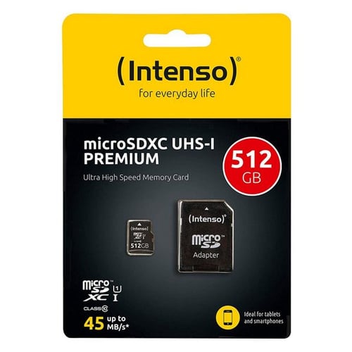 Mikro-SD-hukommelseskort med adapter INTENSO 3423493 512 GB 45 MB/s_0