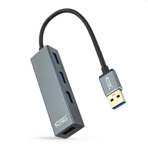 4-Port USB Hub NANOCABLE 10.16.4402 USB 3.0 Grå - picture