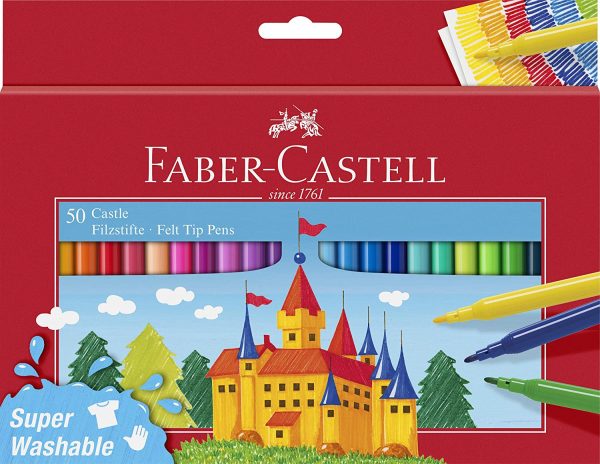 Faber-Castell - Felt Tip Pen Castle Pack of 50 in Cardboard Box (554204)_0