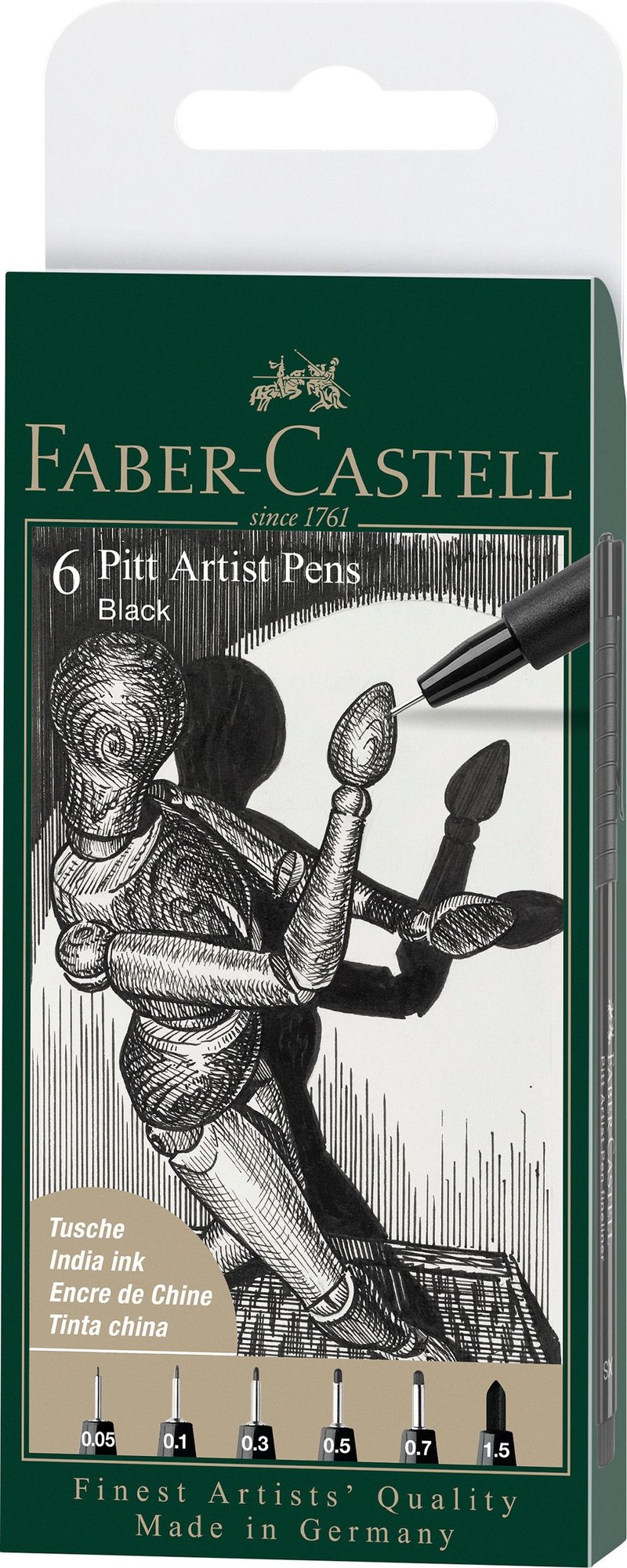 Faber-Castell - 6 pitt Artist Pen, brush - Black (167154)_0