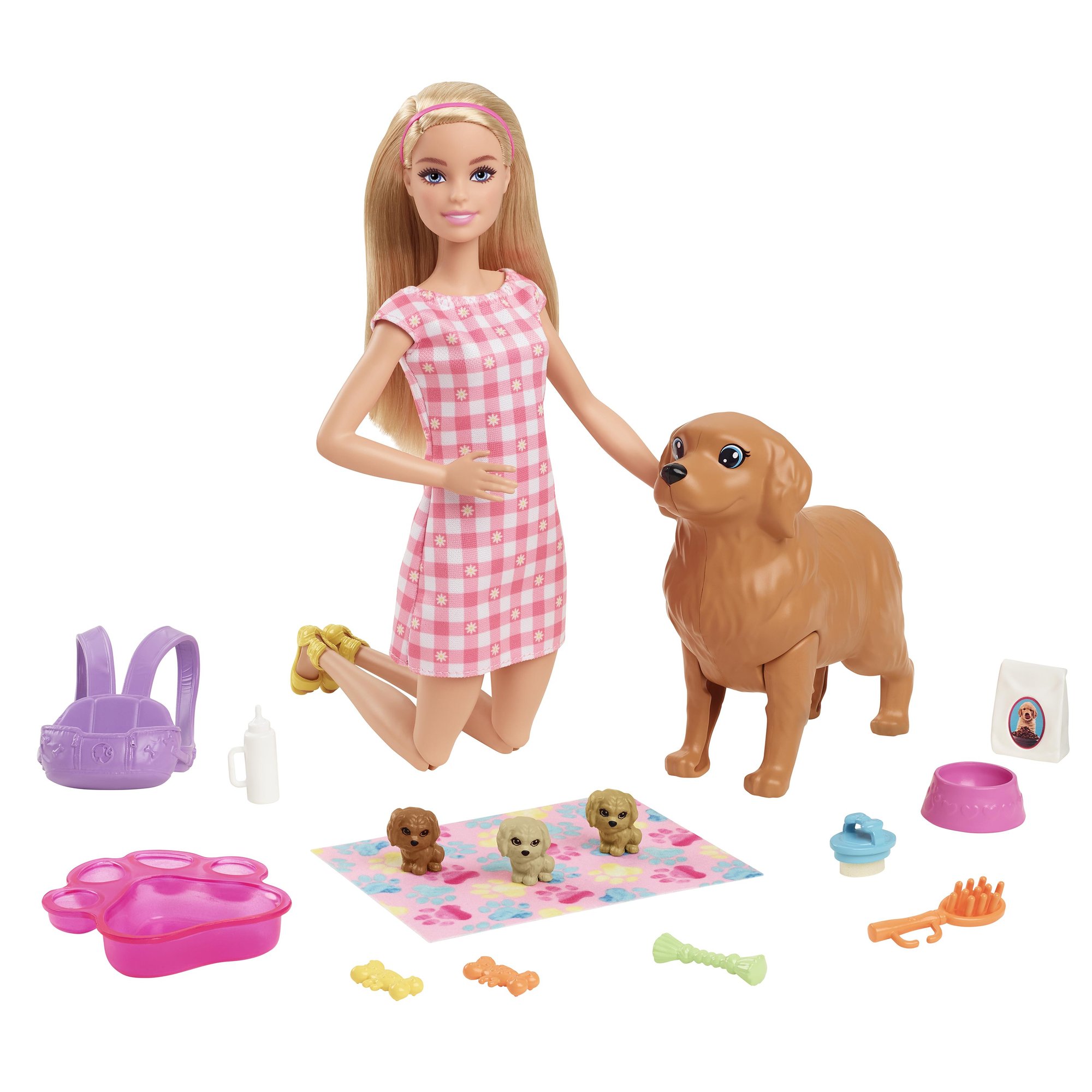Barbie - Doll and Newborn Pups Playset (HCK75)_0