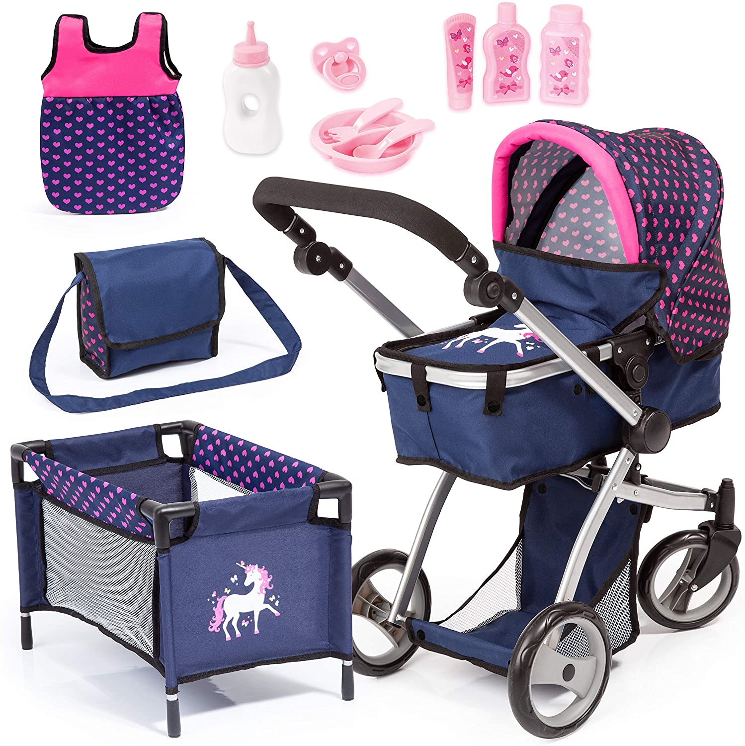 Bayer - Dolls Pram Mega Set - Navy (18354AC)_0
