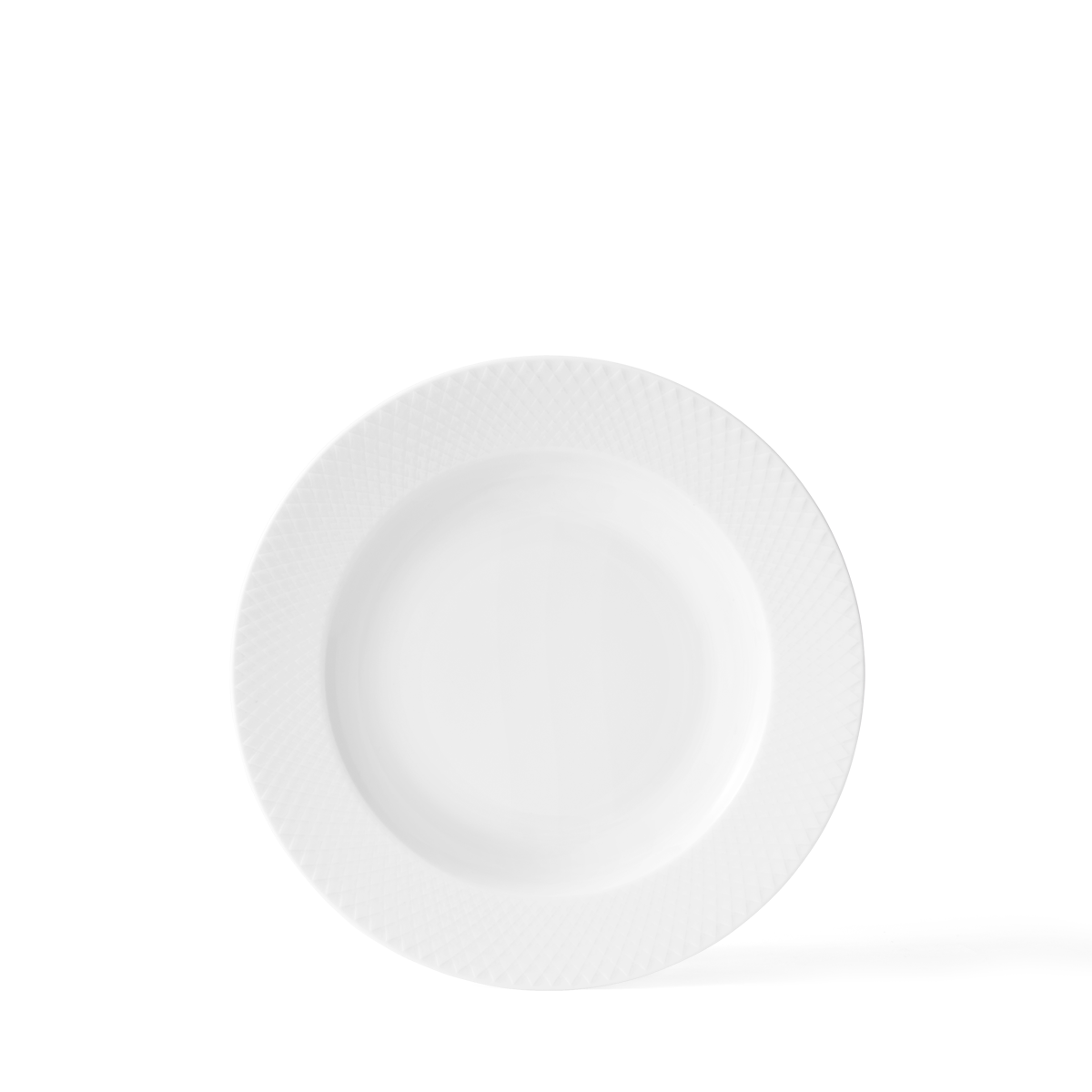 Lyngby Porcelæn - Rhombe White Soup Plate - 23 cm_0