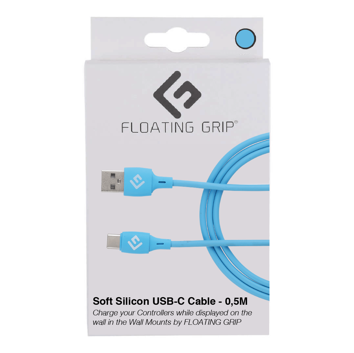 Floating Grip 0,5M Silicone USB-C Cable (Blue)_0
