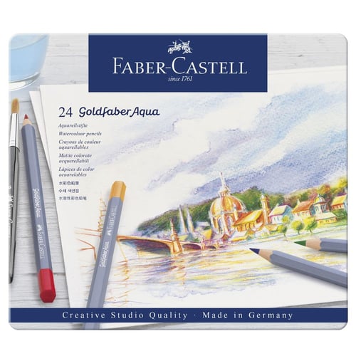 Faber Castell - Goldfaber akvarel farveblyamter i metalæske, 24 stk (114624)_0