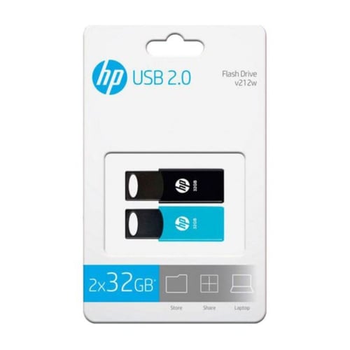 USB stick HP 212 USB 2.0 Blå/Sort (2 uds), 32 GB - picture