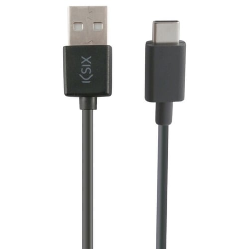 USB-C-kabel til USB KSIX 3 m Sort - picture