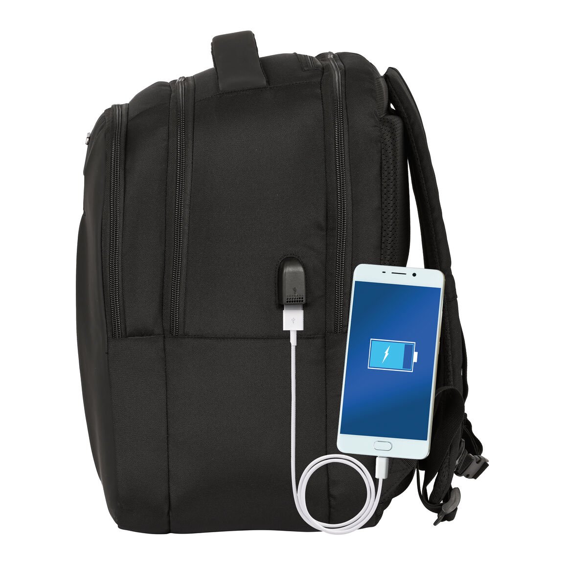 "Rucksack for Laptop and Tablet with USB Output Safta Business Black (31 x 45 x 23 cm)"_4