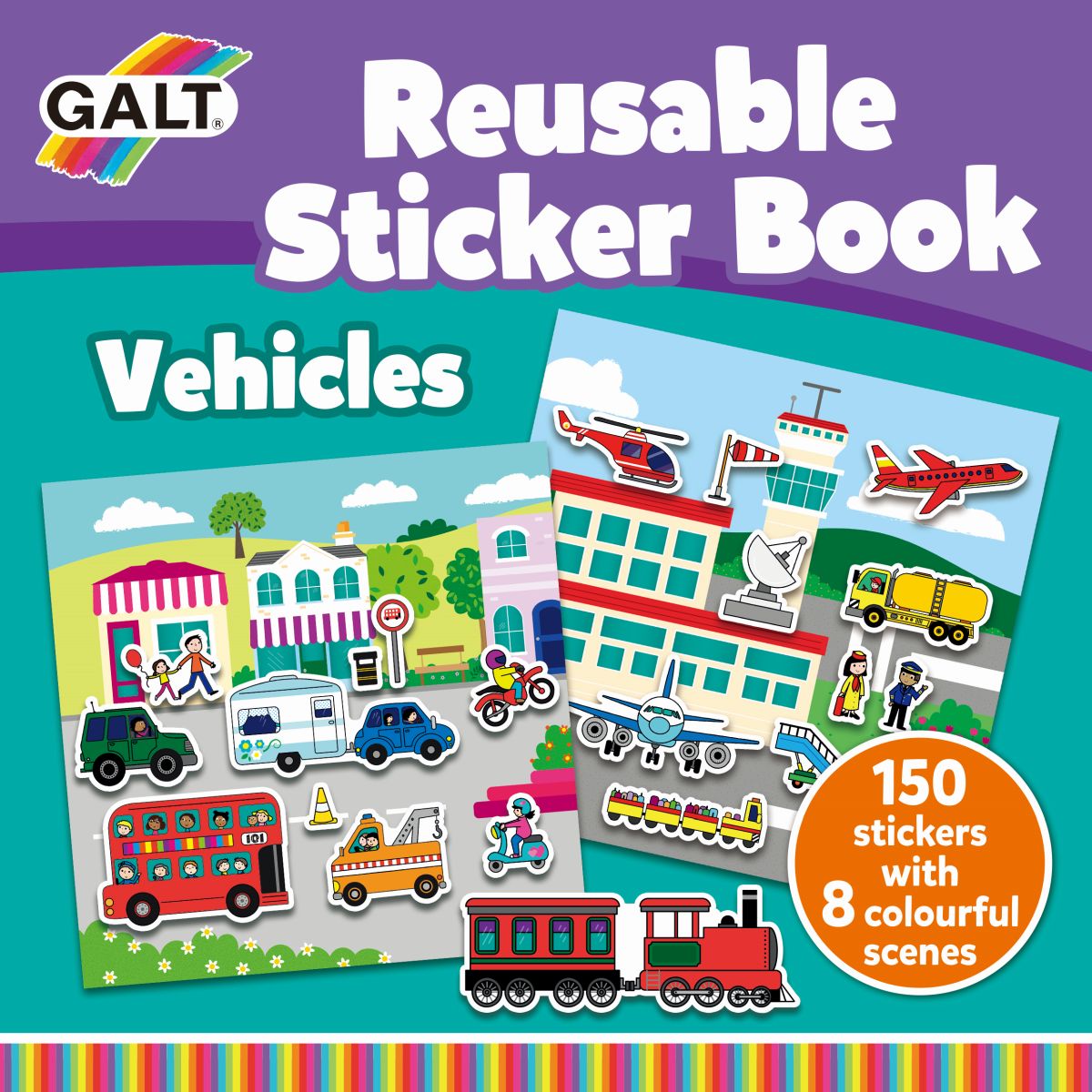 Galt - Reusable Sticker Book - Vehicles (31024695)_0