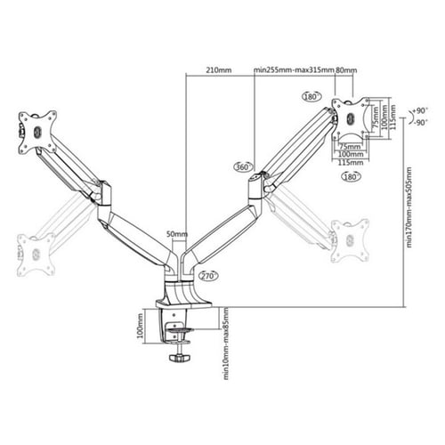 "Skærm bord støtte TooQ DB3132TNR-S 13"" - 32"""_5