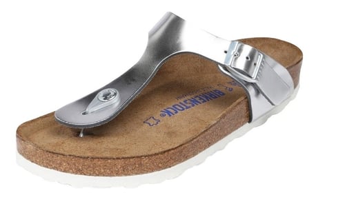 Birkenstock - GIZEH Børn Birko-Flor Smal - Electric Metallic Silver - 32_0