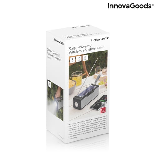 Trådløs højttaler med solopladning og LED-lommelygte Sunker InnovaGoods_5