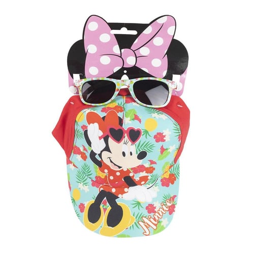 "Sæt Minnie Mouse Solbriller Turkisblå Kasket (2 pcs)"_0