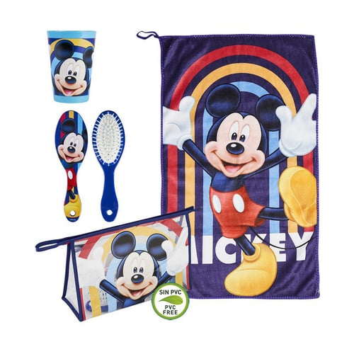 "Rejsetoilettaske-sæt til børn Mickey Mouse Blå (23 x 16 x 7 cm) (4 pcs)"_4