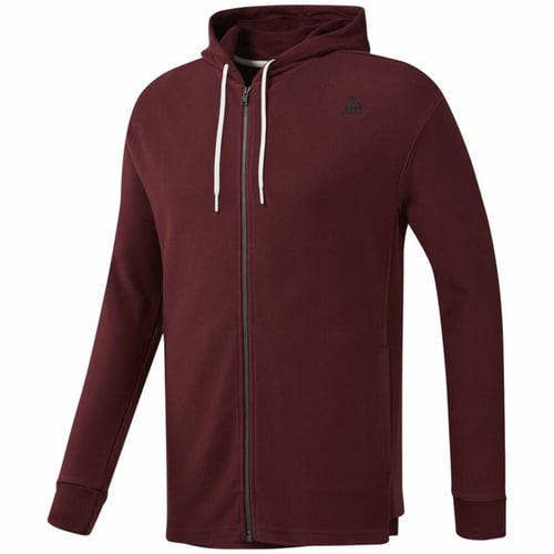Tröja med huva Herr Reebok TE TWILL FZ HOODIE EC079 Rödbrun_0