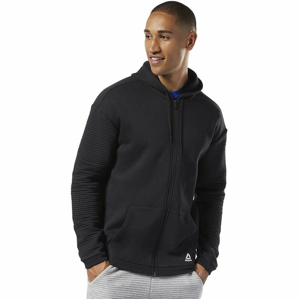 Men’s Zipped Hoodie Reebok WOR FLEECE FZ HOOD EC0900 Black_0