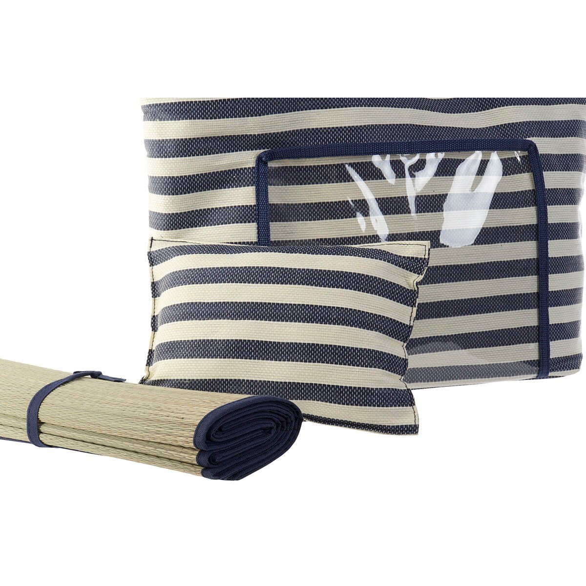 "Beach Bag DKD Home Decor Canvas Red Blue Polyester PVC (55 x 17 x 35 cm) (2 units)"_2