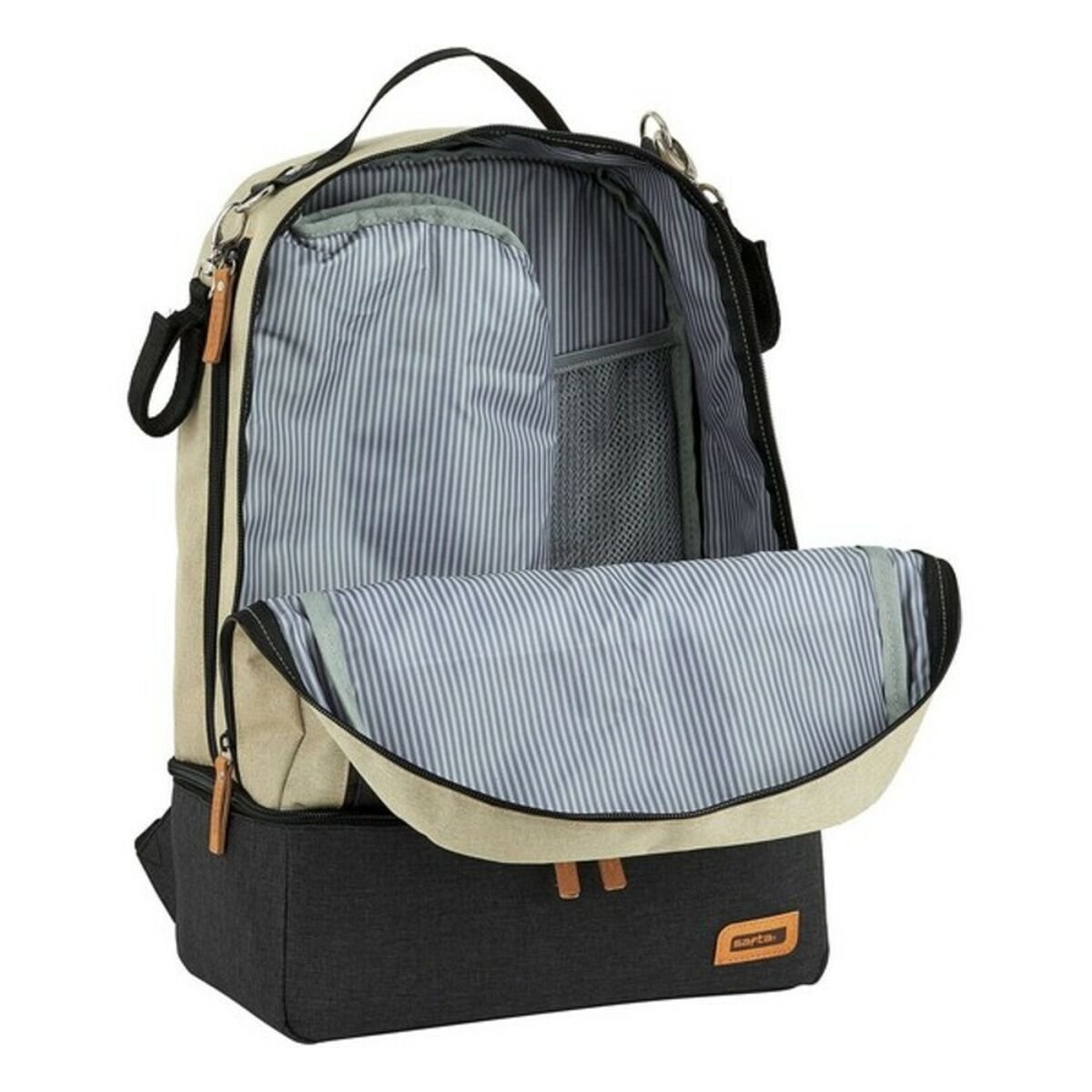 Sports Bag with Shoe holder Safta Beige Dark Grey_3