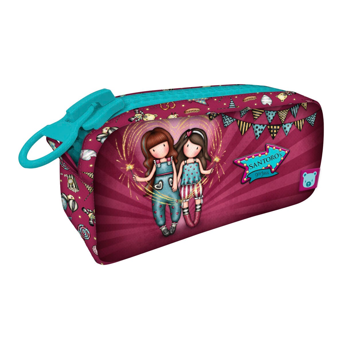 "School Toilet Bag Gorjuss Fireworks Maroon (21.5 x 10.5 x 7 cm)"_0