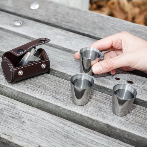 Shot Glasses With Leather Case_0