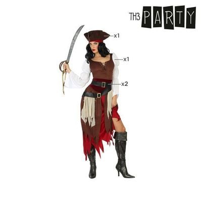 Kostume til voksne Pirat kvinde, str. XXL_0