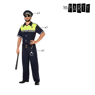 Kostume til voksne Politi (3 Pcs), str. XS/S - picture