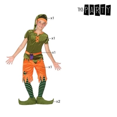 Kostume til børn Trold Grøn Orange (6 Pcs), str. 3-4 år_0