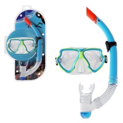 Snorkel beskyttelsesbriller og rør Voksne 117560, Blå_0