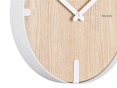 Väggklocka Prickad ekfaner vit_1