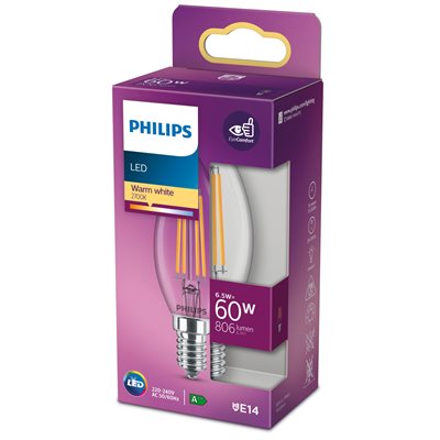 Philips LED classic 60W E14 WW B35 CL ND - picture