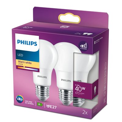 Philips LED 40W A60 E27 WW FR ND - picture
