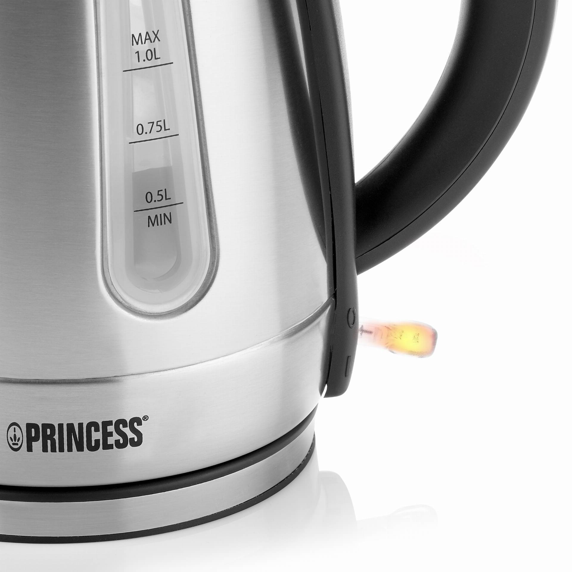 Kettle Princess 236023 1 L 2200W Inox Black Grey Stainless steel (1 L)_3
