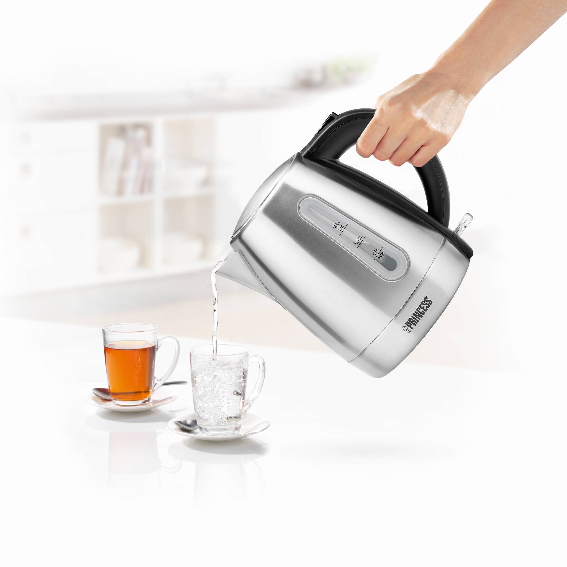 Kettle Princess 236023 1 L 2200W Inox Black Grey Stainless steel (1 L)_9