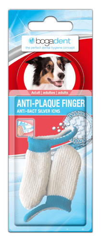 Bogadent - Anti-Plaque - Med sølv ion teknologi - fingertandbørste hund 2stk - picture