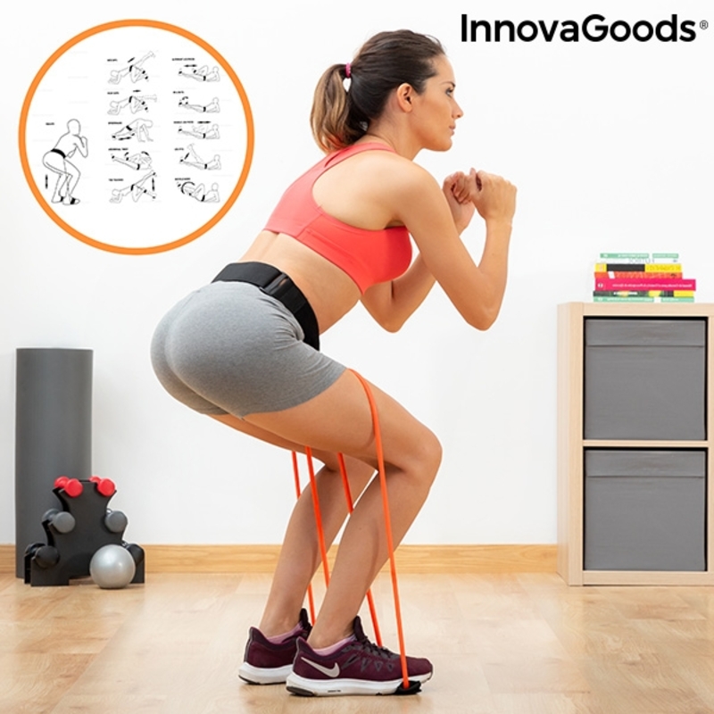 Belt with resistance bands for Glutes and Exercise Guide Bootrainer InnovaGoods_2