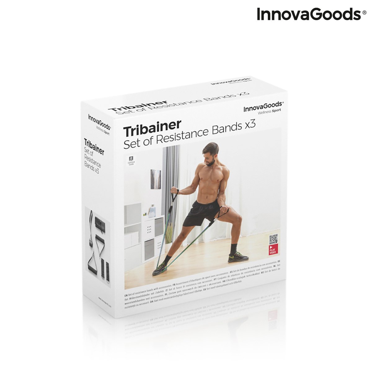 Set of Resistance Bands with Accessories and Exercise Guide Tribainer InnovaGoods (pack of 3)_10