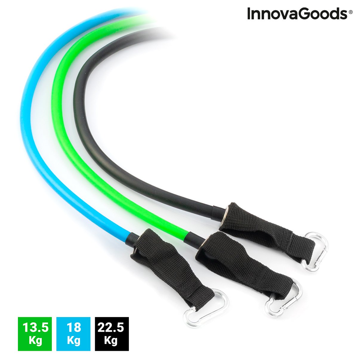 Set of Resistance Bands with Accessories and Exercise Guide Tribainer InnovaGoods (pack of 3)_12