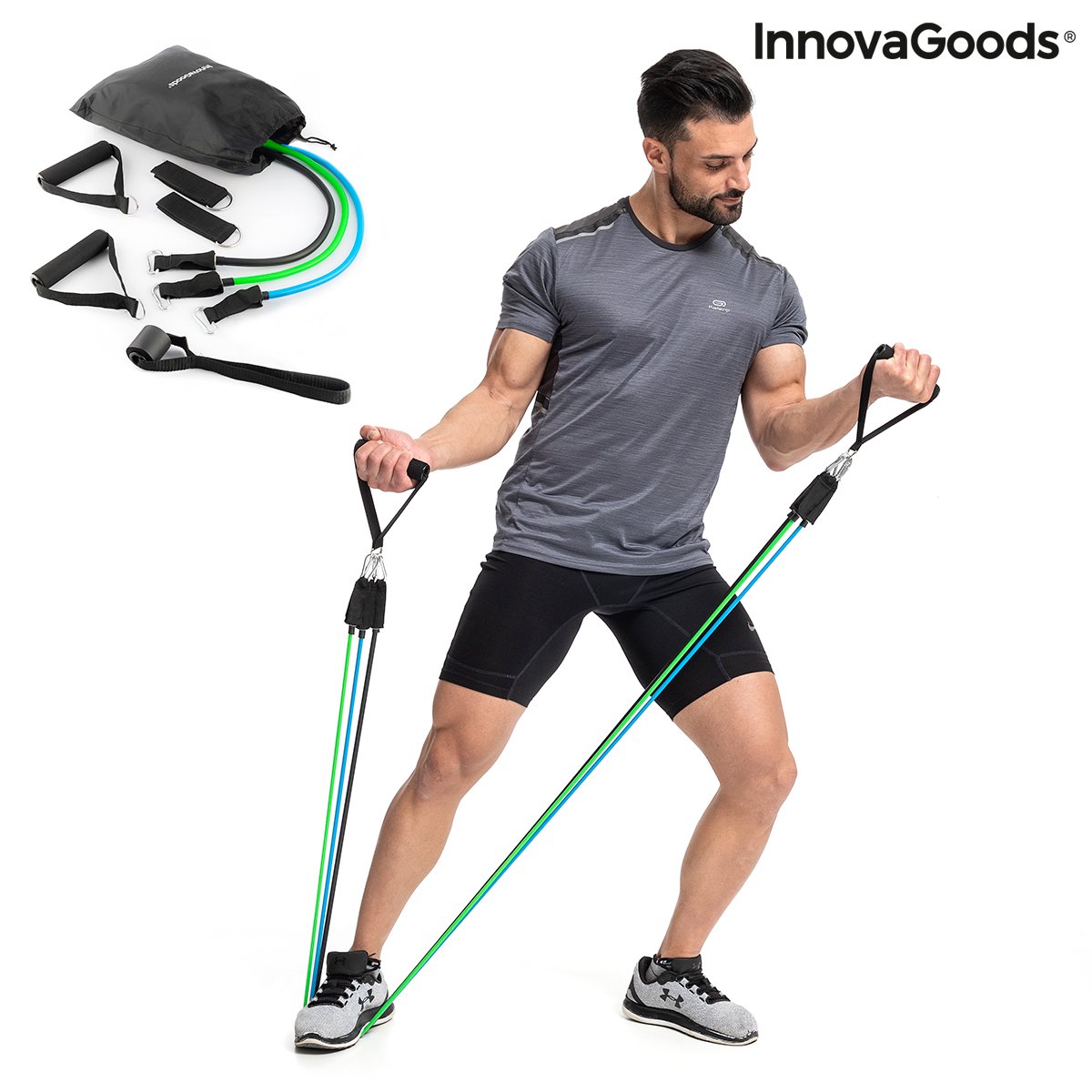 Set of Resistance Bands with Accessories and Exercise Guide Tribainer InnovaGoods (pack of 3)_33