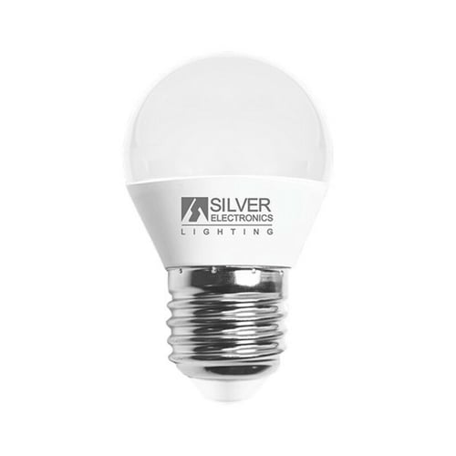 Sfærisk LED pære Silver Electronics 960727 E27 7W Varmt lys, 3000K - picture