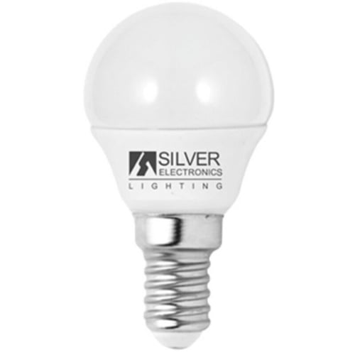 Sfærisk LED pære Silver Electronics Eco E14 5W Hvidt lys, 6000K_1