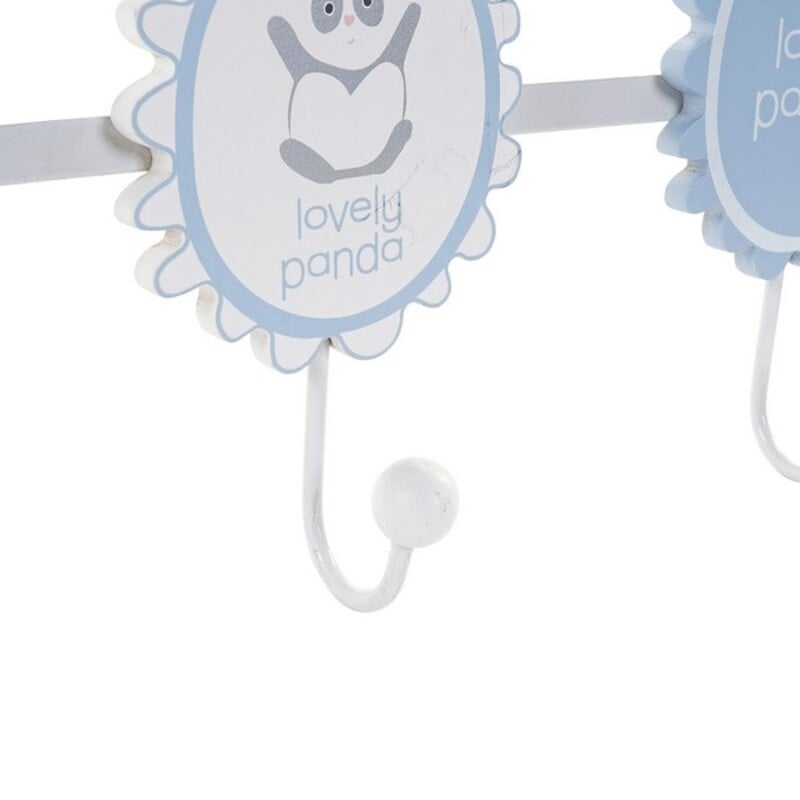 Wall mounted coat hanger DKD Home Decor Wood Metal Panda bear (40 x 4 x 16 cm) (2 pcs)_3