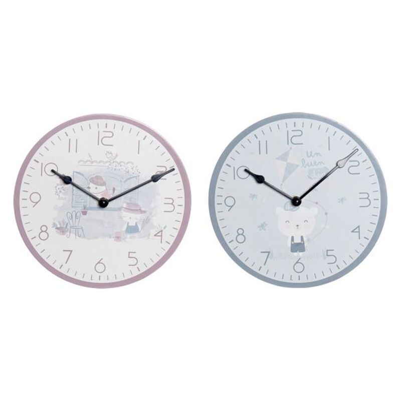 Wall Clock DKD Home Decor Children's MDF Wood (2 pcs) (24 x 3 x 24 cm)_2