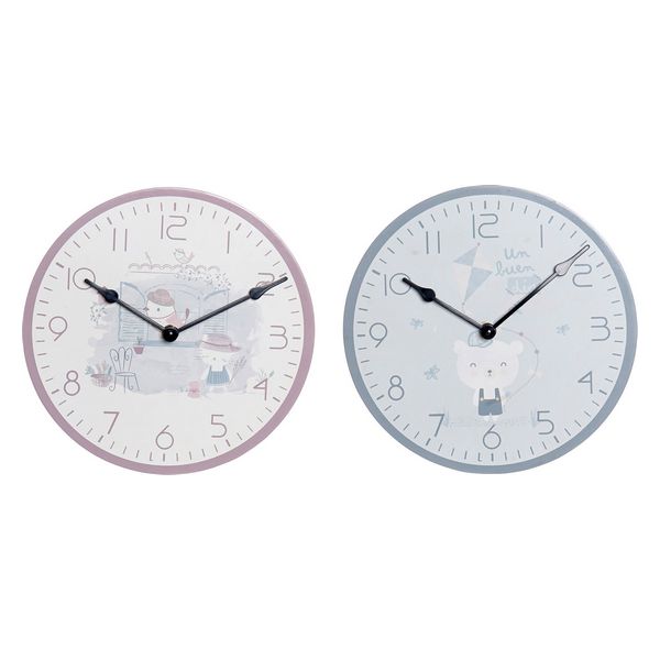 Wall Clock DKD Home Decor Children's MDF Wood (2 pcs) (24 x 3 x 24 cm)_3