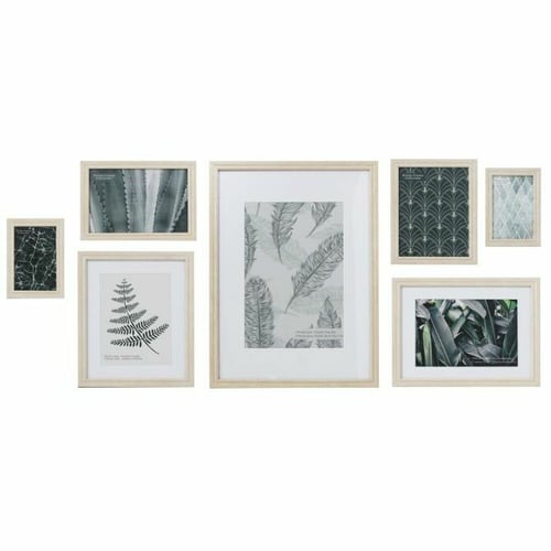 Fotoramme DKD Home Decor Krystal Papir Tropisk Træ MDF (48 x 6 x 34 cm) (7 pcs)_0