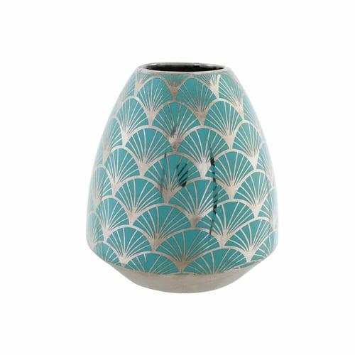 Vase DKD Home Decor Porcelæn Turkisblå Orientalsk (16 x 16 x 18 cm)_0