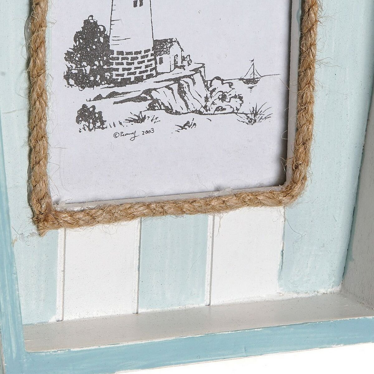 Photo frame DKD Home Decor Barco Mediterranean MDF Wood (2 pcs) (10 x 10 x 15 cm)_1