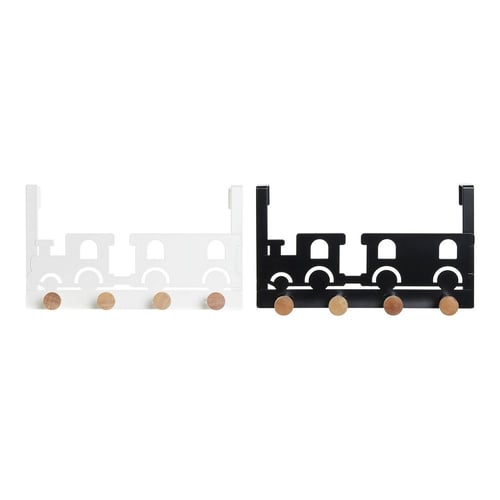 Knagerække til dør DKD Home Decor Tog Metal Træ MDF (2 pcs) (28.5 x 8.5 x 16.5 cm)_0